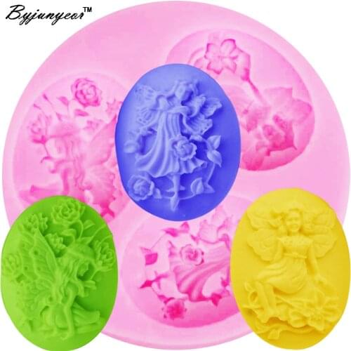 F1186 Epoxy UV Resin Fairy Angel Flower Silicone Mold Baking Tools for Cakes Fondant Chocolate Candy Cake Decorating Tools