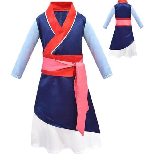 Mulan Costumes Kids Halloween Costumes for Kids Mulan Cosplay Anime Princess Dress Girl Suit Girl Carnival Clothes Movie