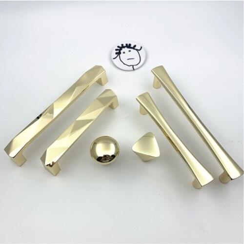LCH Slim Newly Luxurious Shining Gold Cabinet Handle Nordic Modern Style Solid Zinc Alloy Cabinet Handle Drawer Knob Door Pull