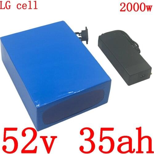 48V Lithium battery 52V electric scooter battery 52V 35AH 48V 35AH electric bike battery for 48V 1000W 1500W 2000W ebike motor