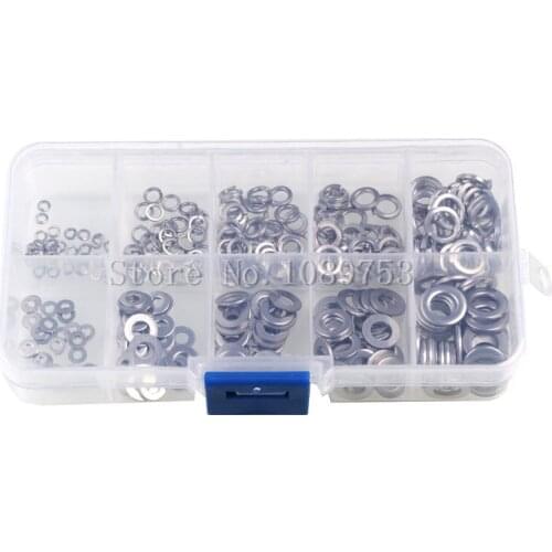 300PCS 2mm 3mm 4mm 5mm 6mm Assorted Stainless Steel Flat Spring Lock Washer Set