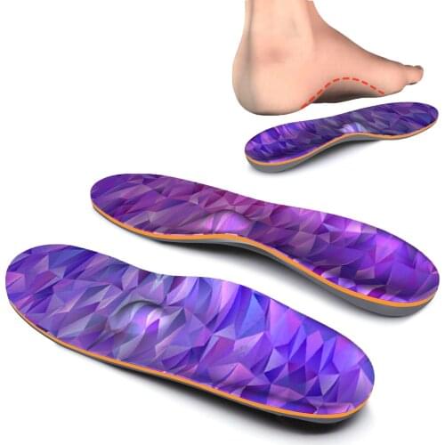 Purple Design EVA Material Orthotic Arch Support Shoe Inserted Insoles Plantar Fasciitis Pad for Men and Women Orthopedic Insole