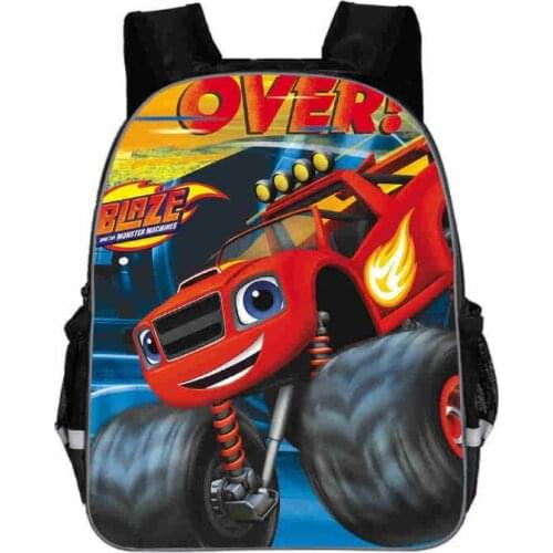 16 inch Blaze And The Monster Machine Backpack Boy Cartoon School Bags Orthopedic Backpack School Bags for Boys and Girl Mochila
