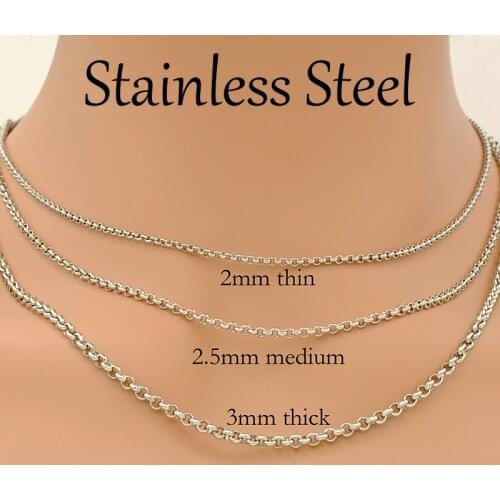 20 Pcs - Stainless Steel Necklace Chain 16 18 20 22 24 30 INCH Rolo Chain Necklace Tarnish Resistant Necklace for Women & Men