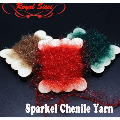 Royal Sissi 2cards total 10 meters Sparkle Fly Tying yarn flash long hairy Dubbing thread Scud bug larvae bodies Tying Materials