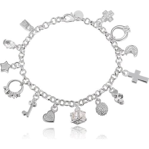 Luxury Brand Sliver Bracelets Hot Sale Charms Bracelet Lobster Bracelet Chain Bangles Bracelets Jewelry Gift Wholesale