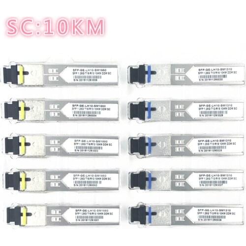SC SFP Fiber optic module 1.25G SC 10KM 1310/1550nm Single Fiber SFP Optical Module pairs compatible with Mikrotik Cisco