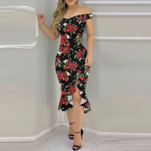 Sexy Elegant Floral Printing Dress Ladies Fashion Backless High Spilt Mermaid Women Dress Summer Evening Party Dress Mujer