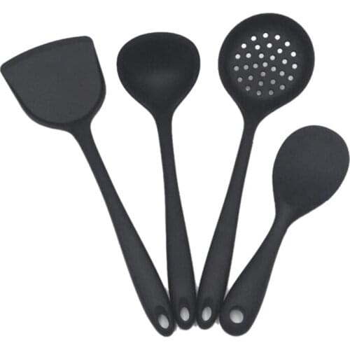 Silicone Kitchen Utensils 4 Pack,Silicone Nonstick Cooking Utensils,Turner Spatula,Skimmer,Ladle and Spoon Spatula