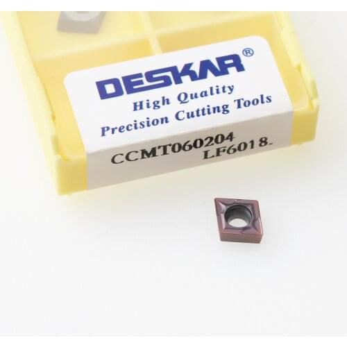 10PCS DESKAR CCMT060204 CCMT060208 CCMT09T304 CCMT09T308 CCMT120404 CCMT120408 LF6018 Turning Tools Carbide Inserts CNC Lathe