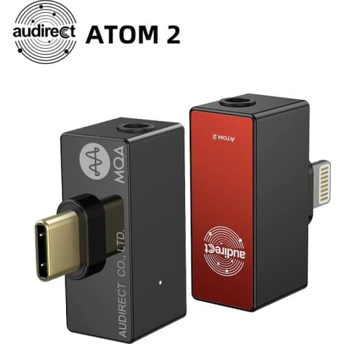 Hilidac Audirect Atom2 MQA HiFi Audio USB DAC AMP ES9281AC DSD512 32Bit 768KHZ Type C Lightning iOS Android Headphone Amplifier