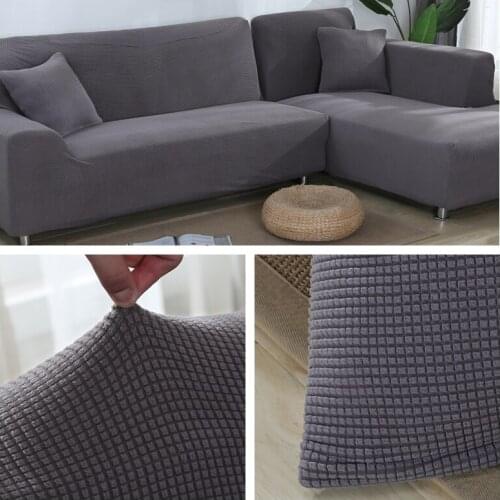 Knitted Corn Kernels Solid Color Sofa Four Season All-Inclusive Anti-Dust Sectional Elastic Full Slip-Resistant Sofa Covers Home