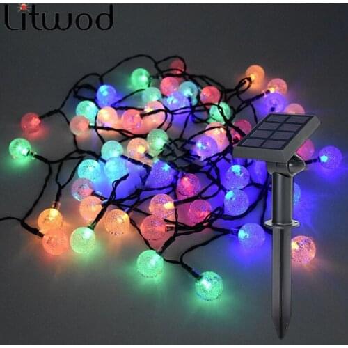 Solar Charging Garland Outdoor Decoration 7 Meters 50 Leds String Holiday Light RGB New Year Garden Wedding Party Christmas