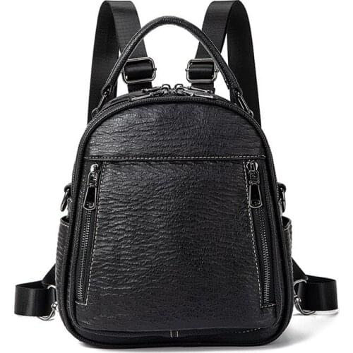 Women Real Leather Backpack Luxury Brand Designer Belt Buckle Shoulder Backpacks Large Capacity Female Bookbag Fashion New C1711