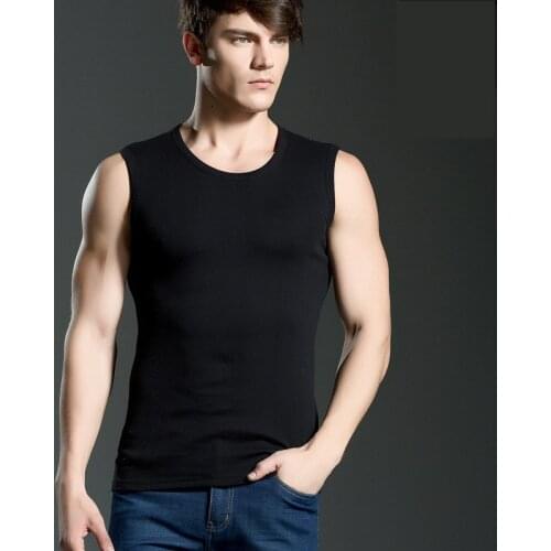 MRMT 2021 Brand New Mens wide shoulder vest in summer pure cotton shoulder sleeveless exercise Tops elastic mans vest
