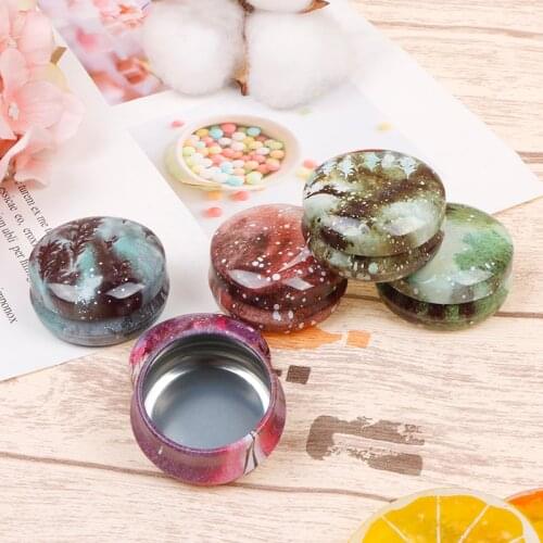 1Pcs Mini Elegant Flower Tin Box DIY Candle Jar Balm Round Empty Iron Box Portable Jewelry Lipstick Zipper Storage Box