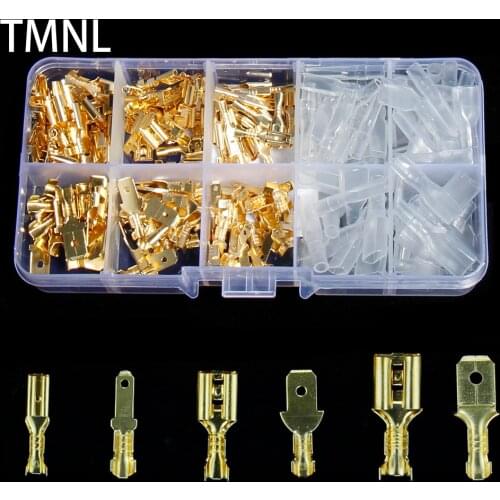 2.8/4.8/6.3mm Insulated wire crimp sheath box connector plug crimping box connection cross Electrical Spade Terminals Assortment