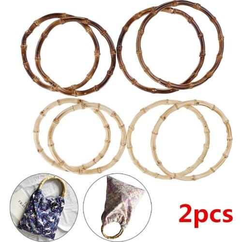 2pcs DIY Bags Accessories Round Bamboo Bag Handle For Handbag Handcrafted 2 Sizes
