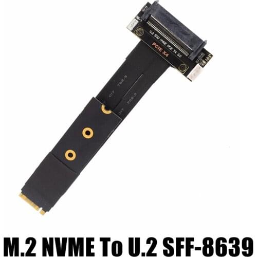 U2 interface SFF-8639 ( U.2 ) to M.2 NVMe NGFF Key M key-M M2 Adapter Riser Card Ribbon Extender Cable For U.2 NVME SSD
