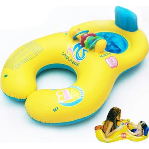 Swimming Accessories Swimming Pool Accessory Baby float Mother Child Inflatable Ring Baby Float Double Child Inflatable Wheels
