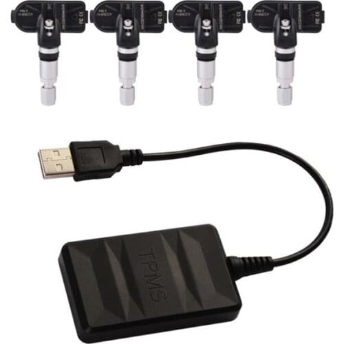 USB Car TPMS Tire Pressure Monitoring For Android Car Player Android GPS Navigation Wireless Tire Safety Monitor Alarm System