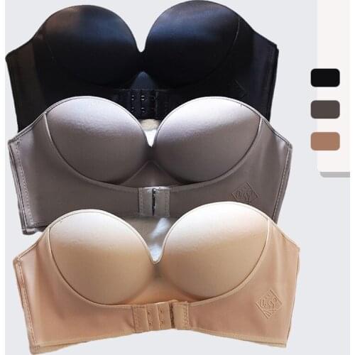 Front Closure Sexy Push Up Bra Women Invisible Bras Underwear Lingerie for Female Brassiere Strapless Seamless Bralette ABC Cup