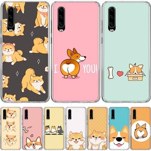 Animal cartoon Shiba Inu Dog Phone Case for Huawei P30 P40 P20 P10 Mate 20 10 30 Lite Pro P Smart Z Plus + Art Luxury Cover Coqu
