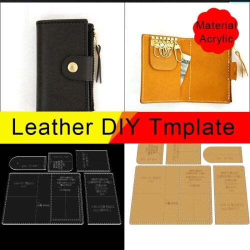 Wallet Acrylic Model Handmade Leather Layout Drawings DIY Leathers Bag Template Coin Purse Key Case Mould