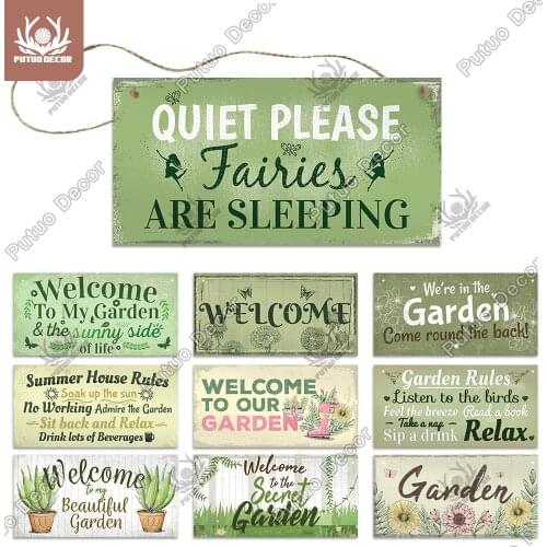 Putuo Decor Garden Wooden Signs Decorative Plaques Friendship Wooden Pendant for Garden Summer House Decoration Gift for Mom