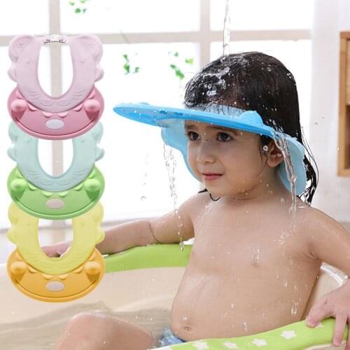 Children Waterproof Cap Safe Baby Shampoo Shower Cap Visor Adjustable Hats For Bathing Protect Eyes Ears