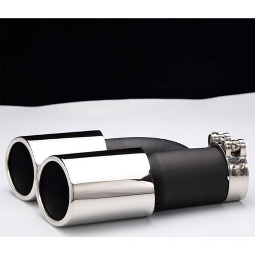 Ar Stainless Steel H-shaped Bevel Connection Exhaust Pipe Automobile Tail Throat Exhaust Nozzle for A5 A6L Modified Part