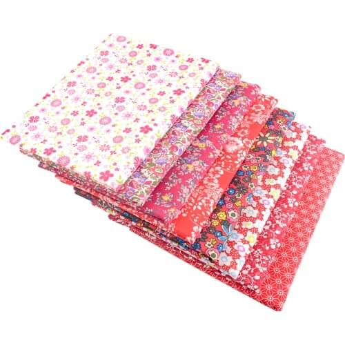 Booksew Farmhouse style Flower Printed Cotton Cloth Plain Fabric Sewing For Handicrafts Patchwork DIY Handmade Dolls Accessoes