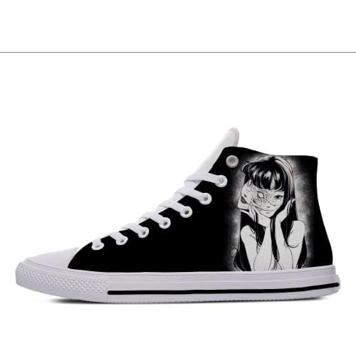 Junji Ito Tomie Anime Cartoon Horror Manga Funny Casual Canvas Shoes High Top Lightweight Breathable 3D Print Men women Sneakers