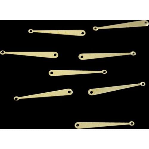 Fashion brass double hole long water drop copper earrings pendant luggage pendant diy handmade material 4*30mm