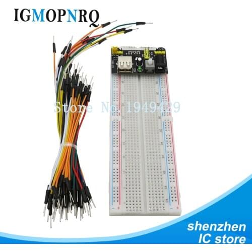 MB-102 MB102 Power test board module MB-102 830 points welding prototype Test board Kit + 65 Flexible jumper cables