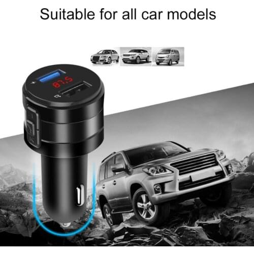 Handsfree Bluetooth 4.2 FM Transmitter Modulator Car Charger 3.1A Dual USB Adapter Car MP3 Player Wireless Receiver Black