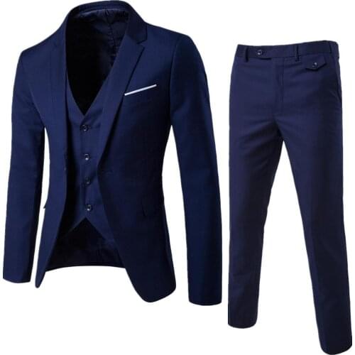 Mens Suits Set Blazer+Vest+Pants Suits Sets For Mens Wedding Office Classic Business Set Men Business Blazer Plus Size Suit