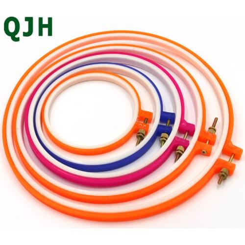 5pcs QJH brand Plastic Embroidery and Cross Stitch Hoop Set Embroidery Hoop Ring Frame Adjustable Sewing Tools