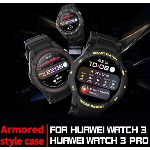 Newest TPU Frame Protective Case For Huawei Watch3 Pro mart watch Wrist Sport Band For Huawei watch 3 strap+case Accessory