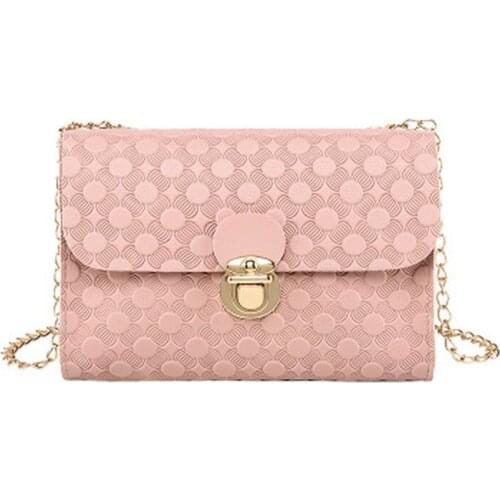 2020 Autumn and Winter New Fashion Embossed Chain Small Square Bag Shoulder Mobile Phone Coin Purse All-match Messenger Bag