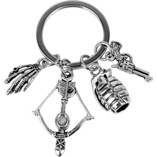 New Arrivals Jewelry The Walking Dead Keychain Gun Crossbow Pendants Keyring Key Chain