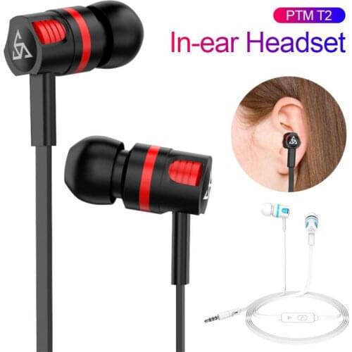 T2 Wired In-ear Earphone, High Quality Sound, Headset with Microphone for Computer Laptop Mobile Phone with 3.5mm Earphone Jack