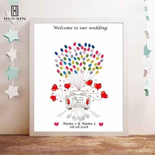 Romantic Wedding Car Filling With The Love Customize Name Date Fingerprint Signature Guest Book For Wedding Party Decoration