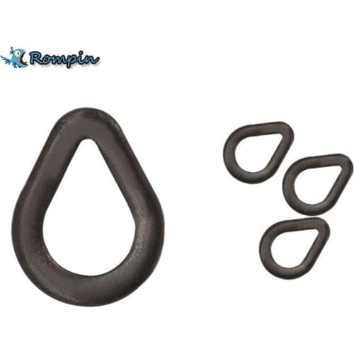 Rompin 100pcs/lot Carp Fishing Pear Shape Rig Rings Loops Swivels Carping Terminal Tackle Matt Black Color S M L Size