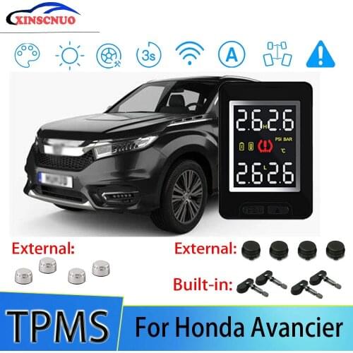Smart Car TPMS Tire Pressure Monitor System For Honda Avancier With 4 Sensors Wireless Alarm Systems LCD Display TPMS Monitor