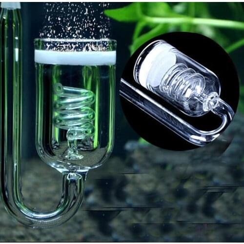 1pc Aquarium CO2 Diffuser Glass Tank Bubble Atomizer Reactor Solenoid Regulator Moss CO2 Atomizer for 60~300L Plants