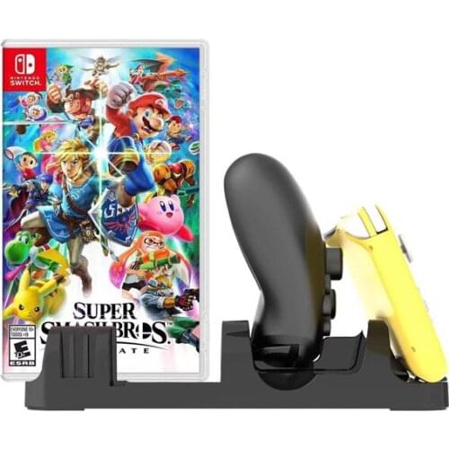 Mini Vertical Stand Charger Station Charging Dock+6 Game Card Slots for Nintend Switch/NS-Switch Lite Console for Pro Controller