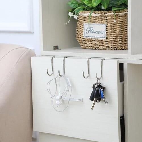 Black metal Double S-Hook Stainless Storage Hangers Bathroom Organizer Accessories Pan hanger Useful kitchen tools