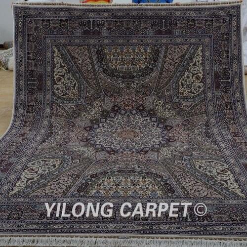 Yilong 8'x10' large turkish blue wool rug oversize blue area wool carpet (1902)