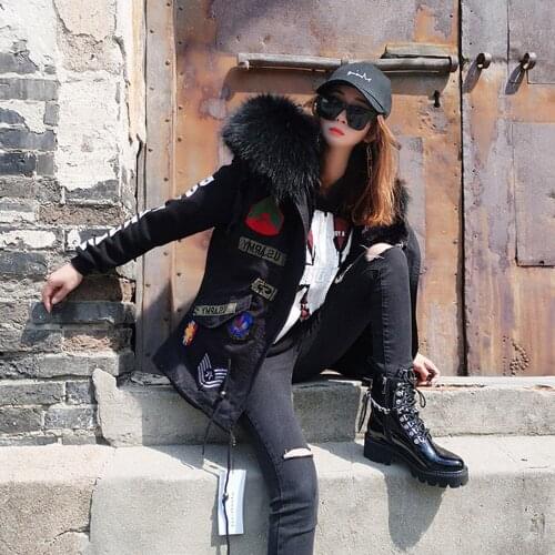 Waistcoat embroidered cotton-padded jacket pie overcoming big raccoon fur collar vest jacket female winter Vest warm jacket